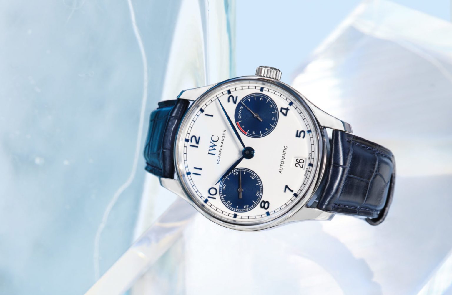 De Nep IWC Portugieser Automatic en Chronograph in wit en blauw